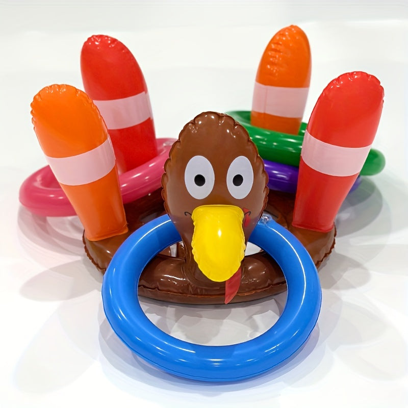 PVC Inflatable Turkey Rings Holiday Party Game Christmas Toy