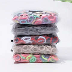 100pcs Solid Color Elastic Hair Ropes Ponytail Holder Bands
