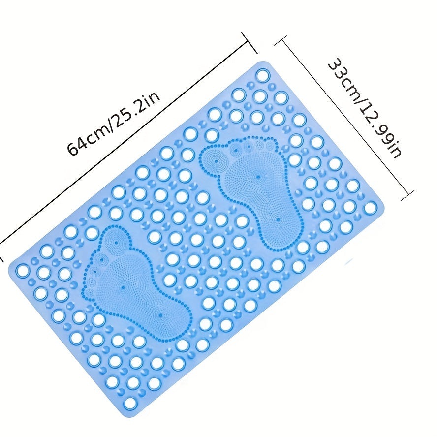 Anti-Slip Shower Stall Mat With Drain Holes & Suction Cup