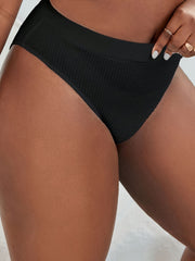 Ribbed Knit Beach Panty High Stretch Bottoms
