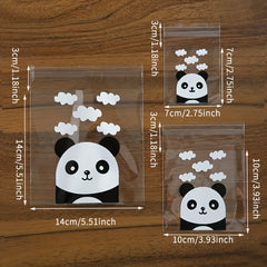100pcs Panda Pattern Self Adhesive Baking Bag