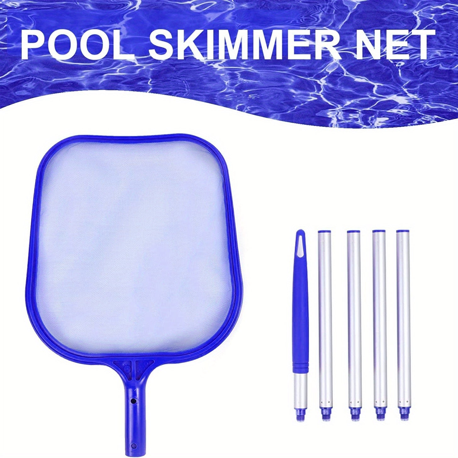 Pool Skimmer 152 Long 5 Section Connecting Pole With Hook Handle