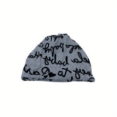 Letter Graphic Beanie Hat Winter Warm Knit Hat