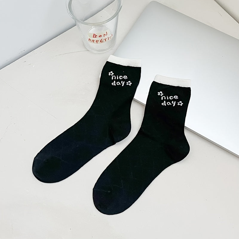 Floral Print Socks Mid Tube Stockings