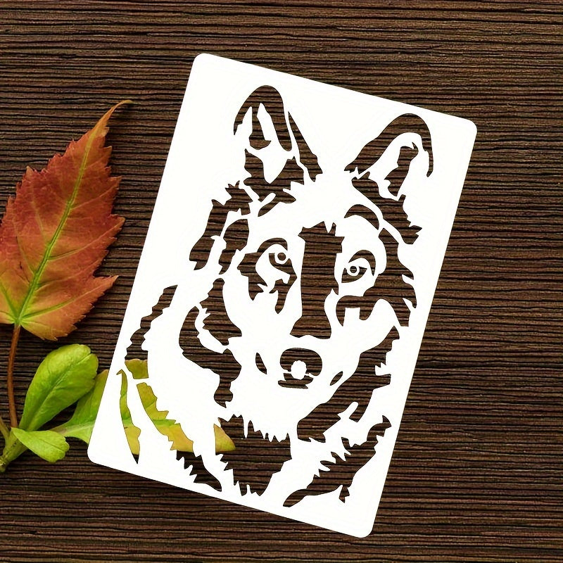 Wolf Pattern Stencil For DIY Painting On Fabric Car Boards Craft Projects