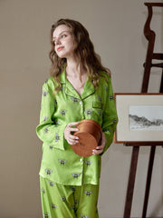 Bee Print Pajama Set Women's Sleepwear