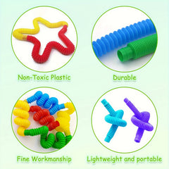 30pcs Decompression Tube Sensory Toys Extendable Stress Relief Party Favors