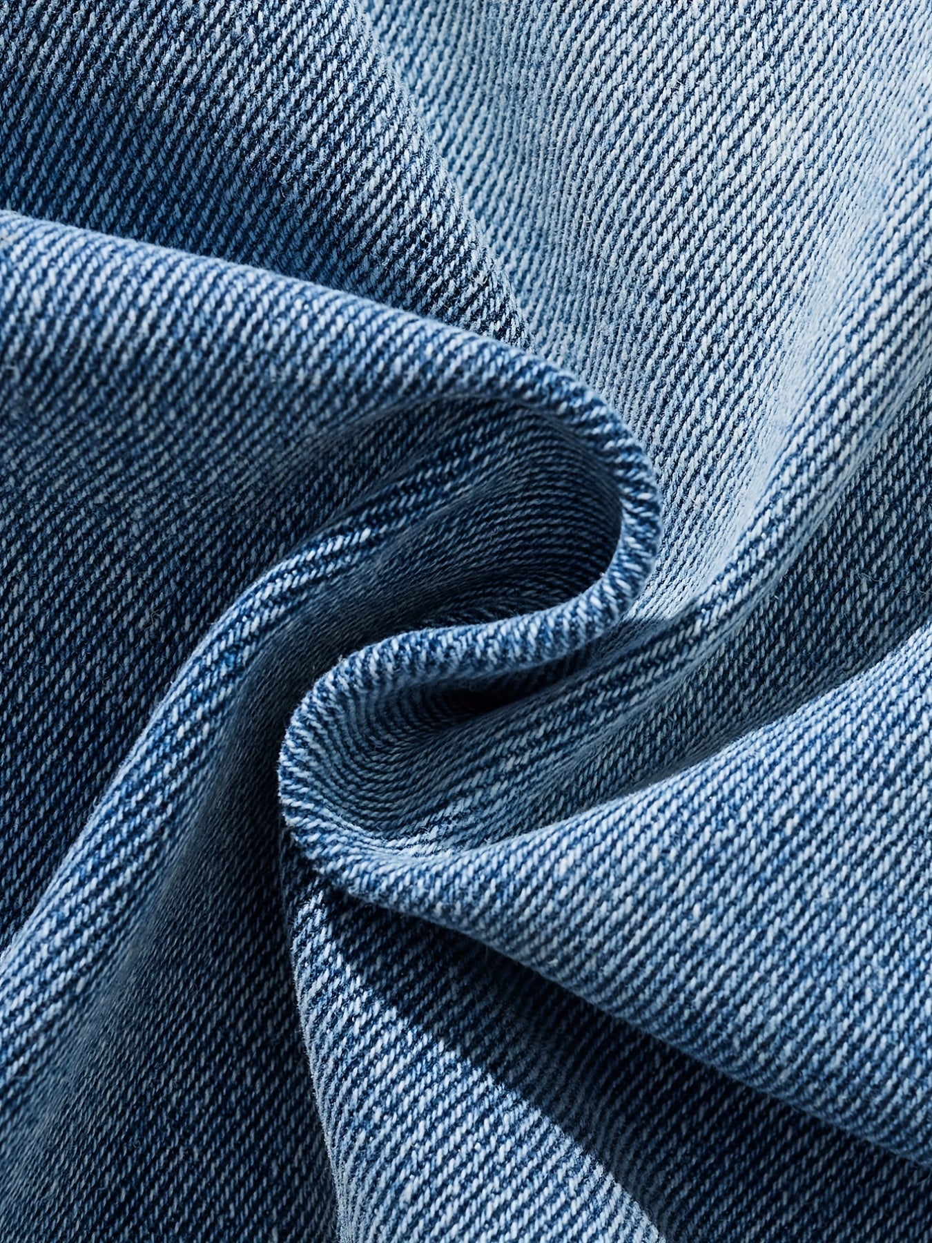 Men's Wide Leg Cotton Jeans Solid Denim Pants