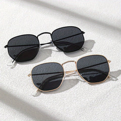 2 Pairs Men's Oval Frame Sunglasses Mixed Metal PC Eyewear