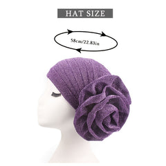 Glitter Floral Bandana Turban Hat Big Flower Head Wrap