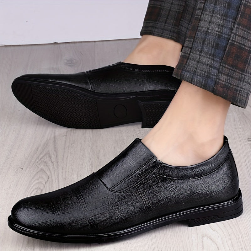Men's Leather Slip On Formal Shoes Business Round Toe