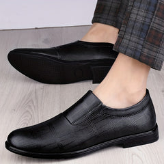 Men's Leather Slip On Formal Shoes Business Round Toe