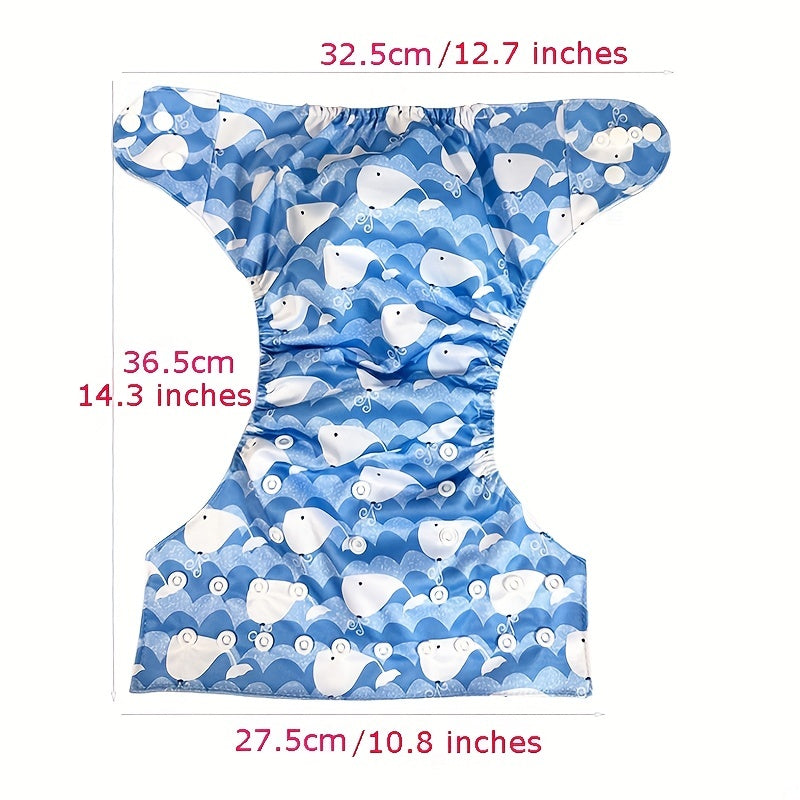 Reusable Baby Cloth Diapers One Size Adjustable Breathable & Washable