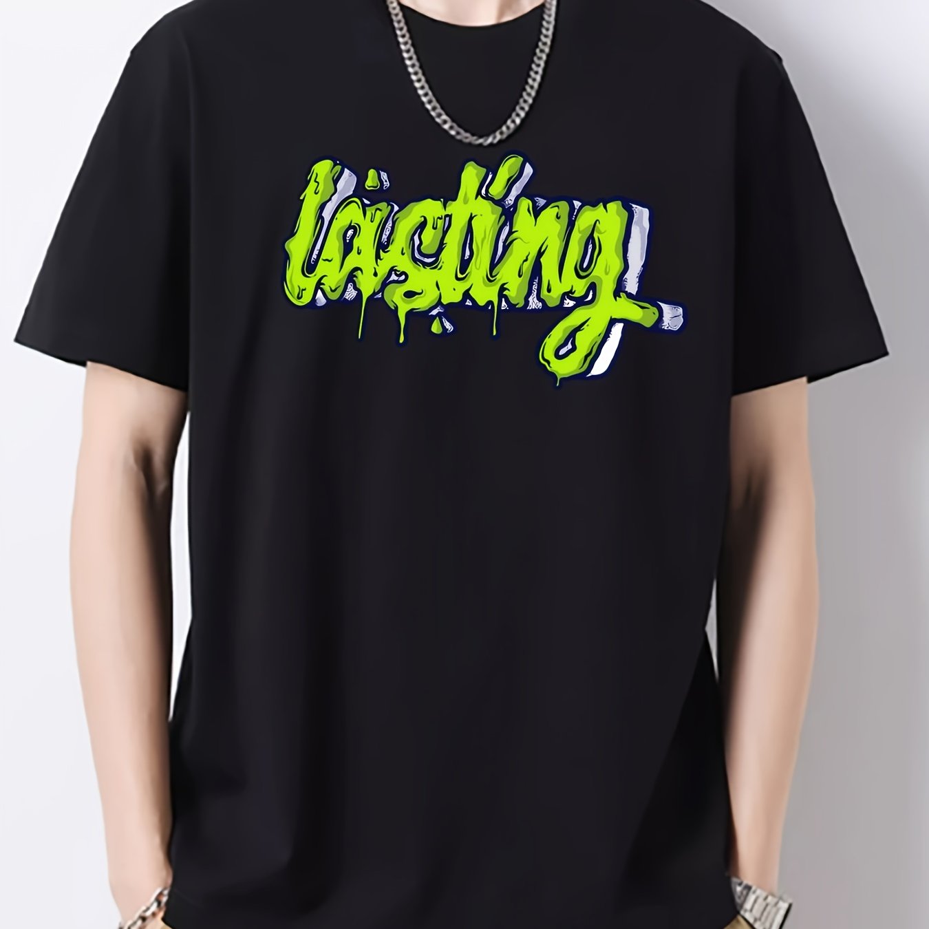 Men's Crew Neck Vintage T Shirt Loose Casual Top for Spring Summer