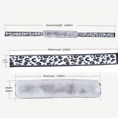 Leopard Scarf Ribbons Faux Fur Winter Wrap Collar Scarf