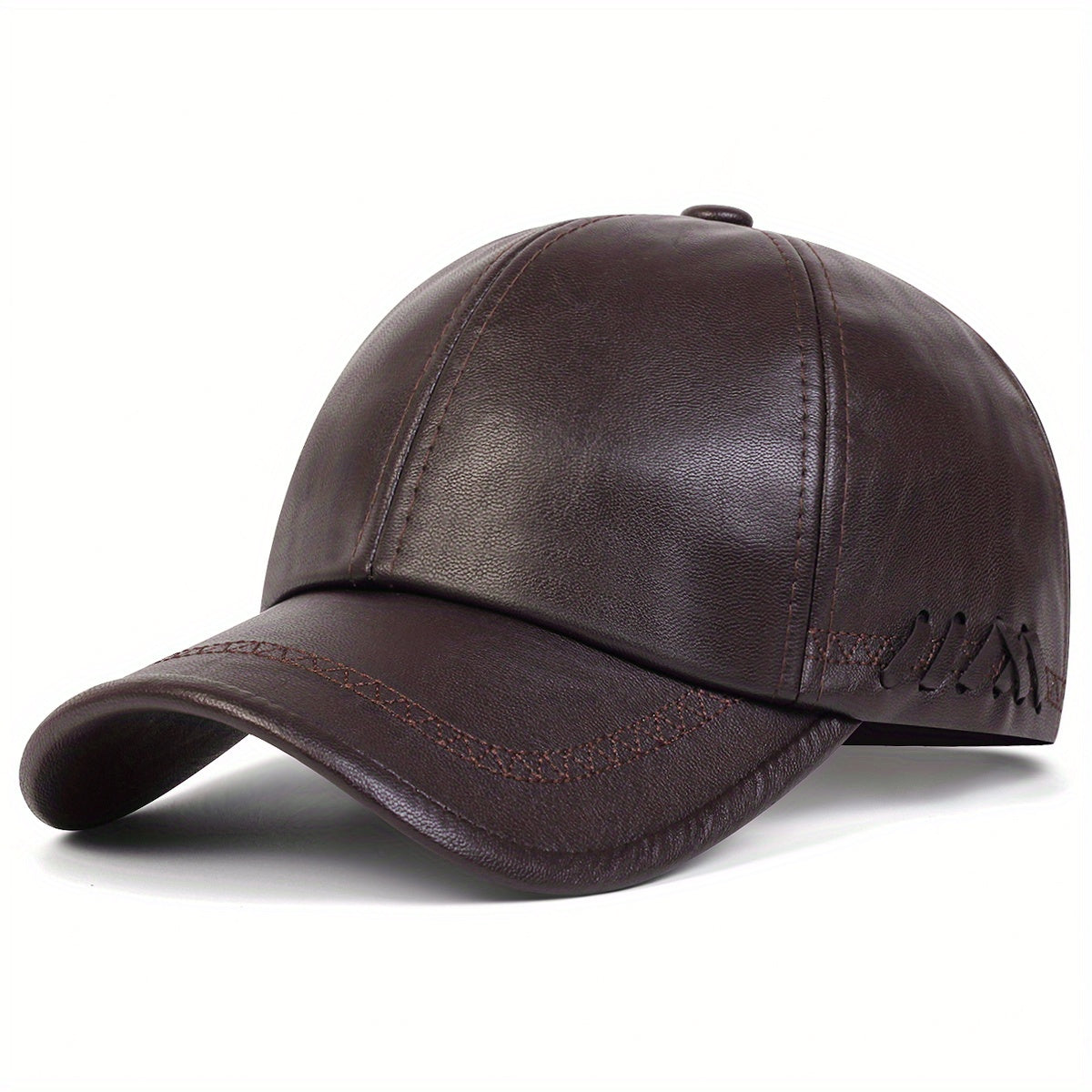 Waterproof PU Leather Baseball Cap Unisex Dad Hat Adjustable Sports Golf