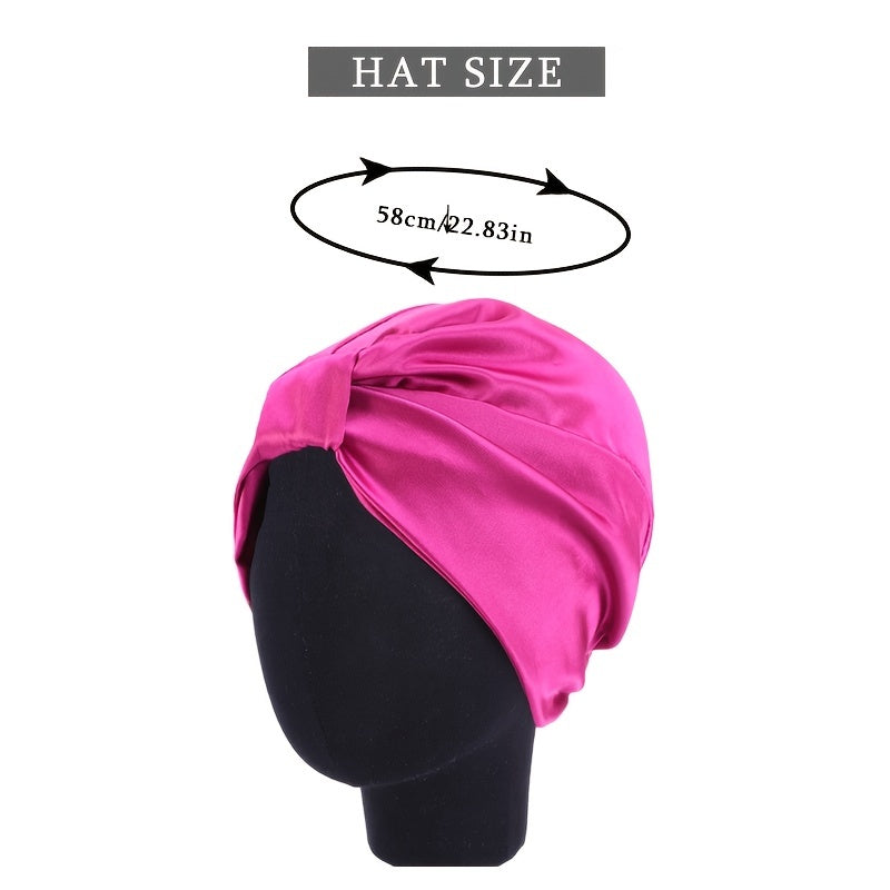 Double Layered Stretch Bandana Hat Bonnet Women Sleep Shower Cap