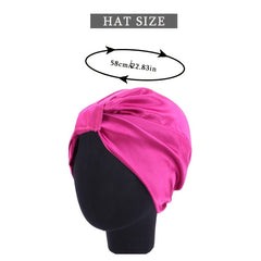Double Layered Stretch Bandana Hat Bonnet Women Sleep Shower Cap