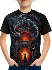 Boys' Skeleton & Dragon T-shirt for Summer