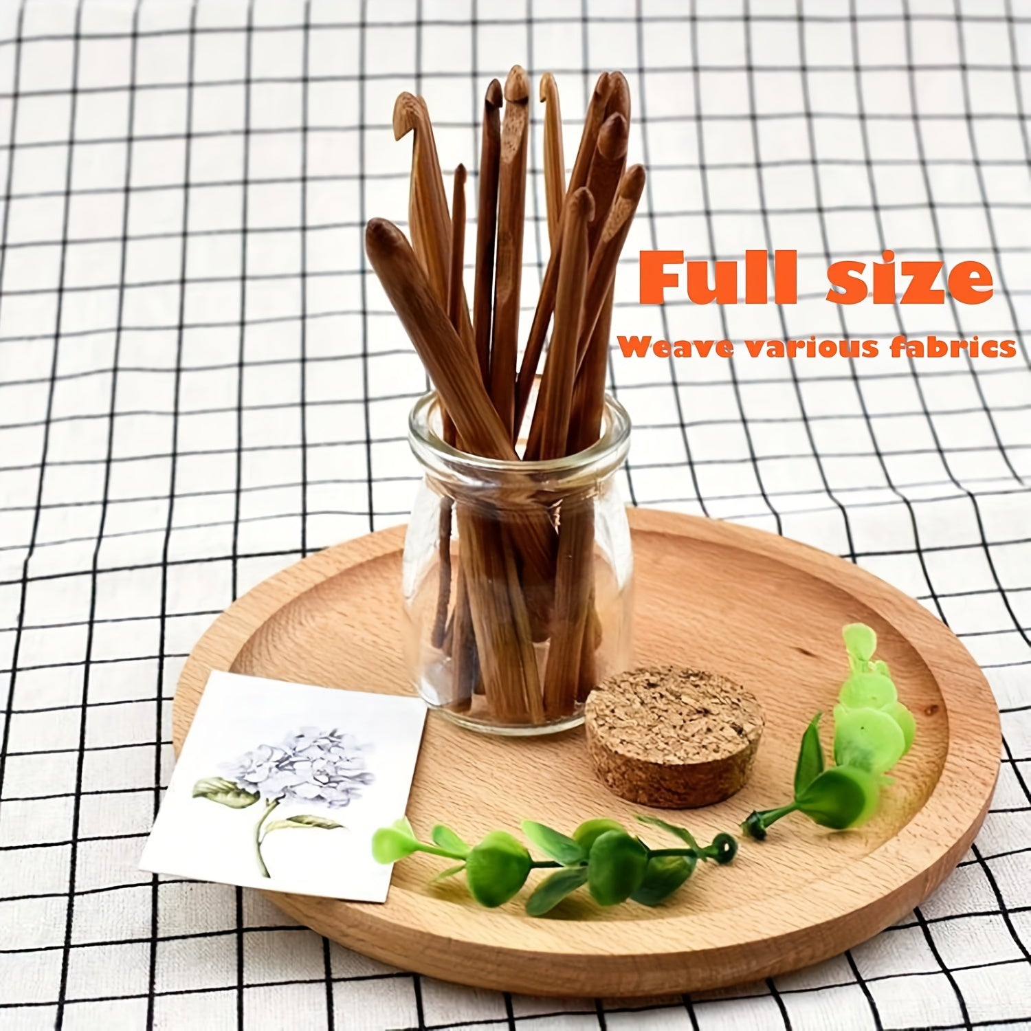 12pcs Wood Crochet Hooks Set Bamboo Accessories For Crochet