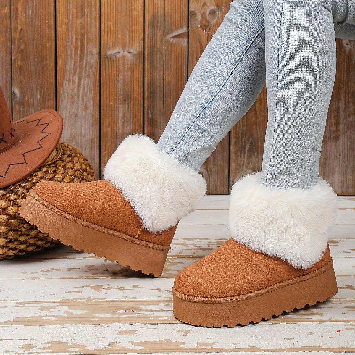 Women's Plush Lined Thermal Snow Boots - Non Slip Wear Resistance Shoes