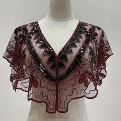 Vintage Sequin Beaded Cape Shawl for Women