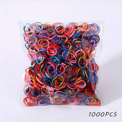 1000pcs Girls Colorful Hair Ties Set Holiday Gift