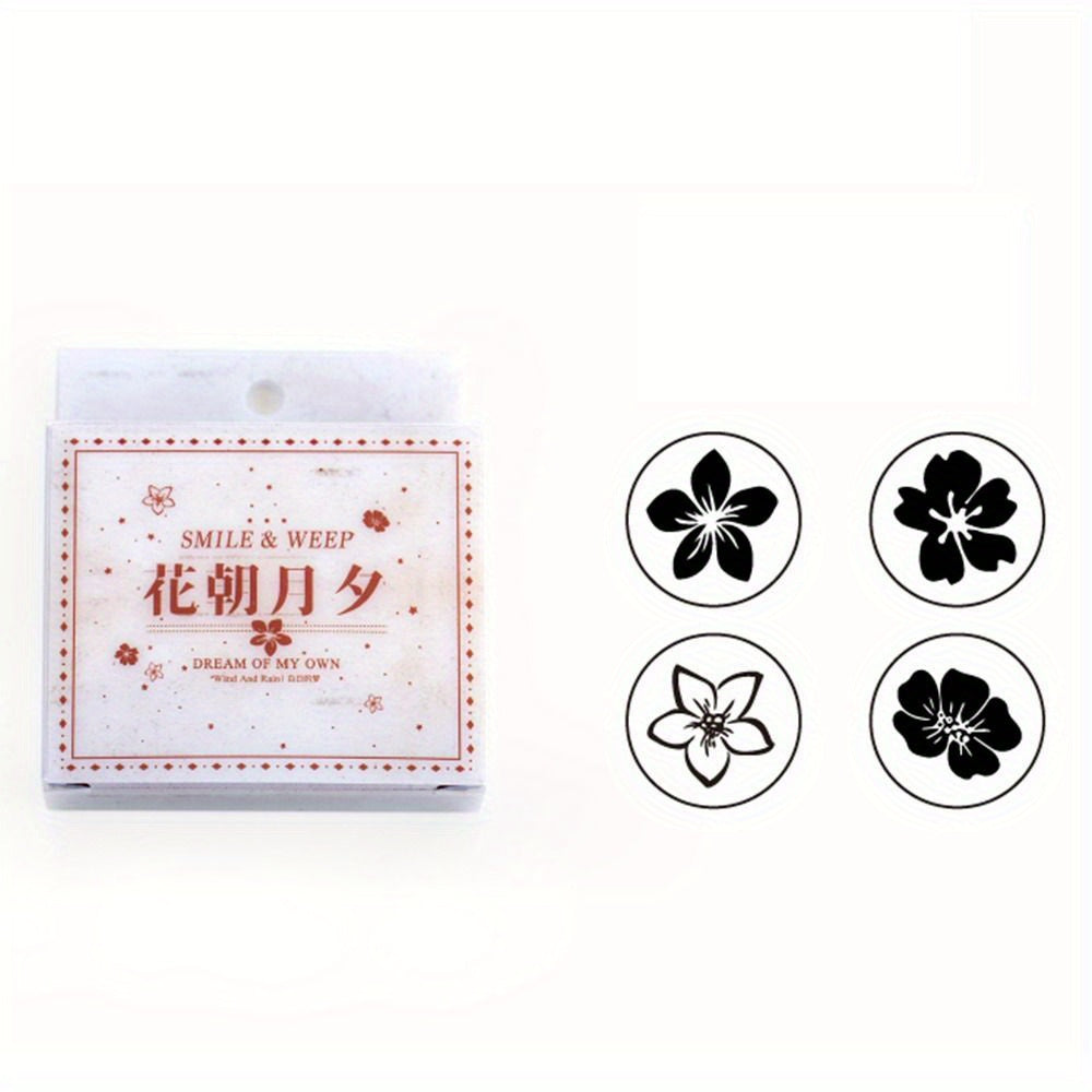 4pcs Wooden Rubber Stamps Plant Flowers Leaf Butterflies Pattern Seal DIY