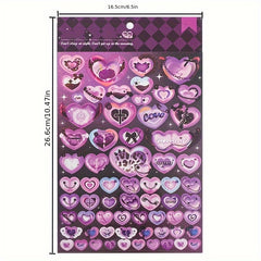 Heart Stickers Self Adhesive Scrapbook Decorations Pastel Love XOXO