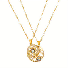 Sun Moon Necklace Magnetic Chain Jewelry Gift For Girls