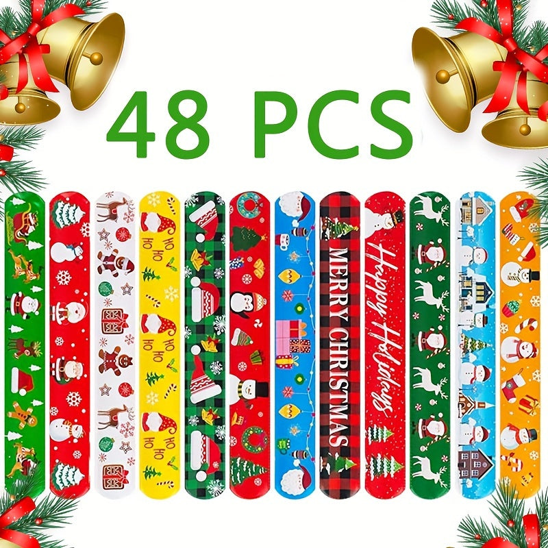 96pcs Christmas Snap Bracelets Party Favors Friendship Bracelets Supplies