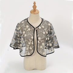 Flower Embroidery Hollow Shawl Thin Cape Dress Shawl Women Top