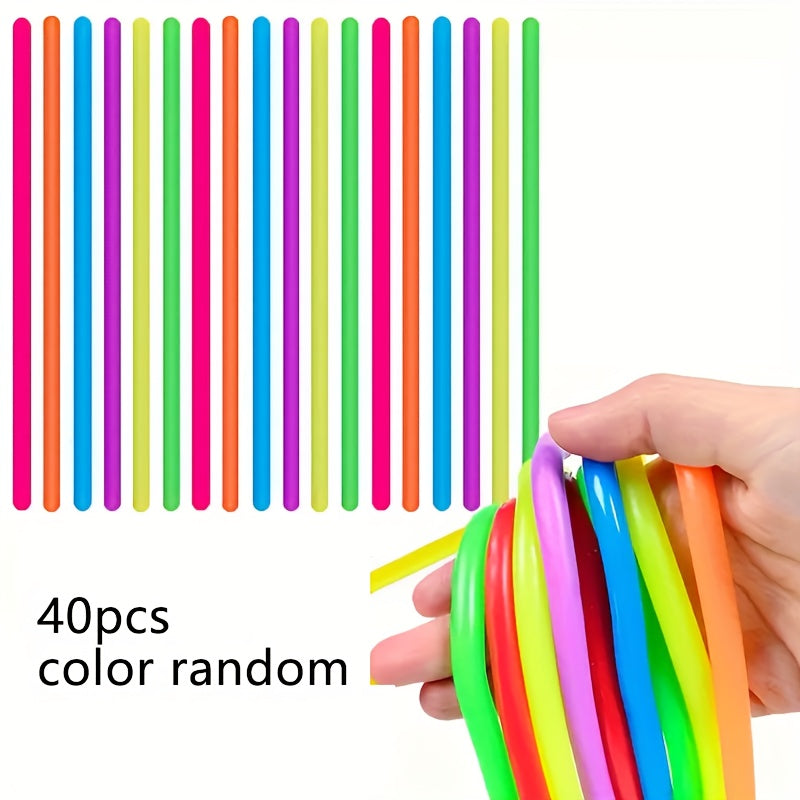 Mini Elastic Noodle Toy Mix Color Sensory Rope Halloween & Christmas Gift