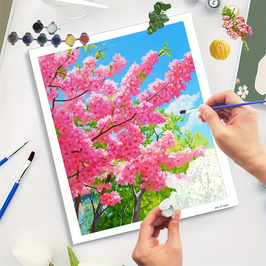 DIY Paint by Numbers Kit Pink for Beginners - Home Wall Decoration Craft
