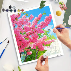 DIY Paint by Numbers Kit Pink for Beginners - Home Wall Decoration Craft