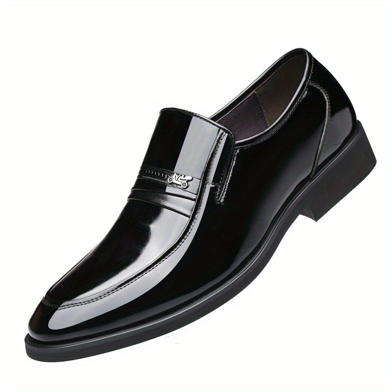 Men's Glossy Slip on Dress Shoes Business Formal Shoes Men's Footwear