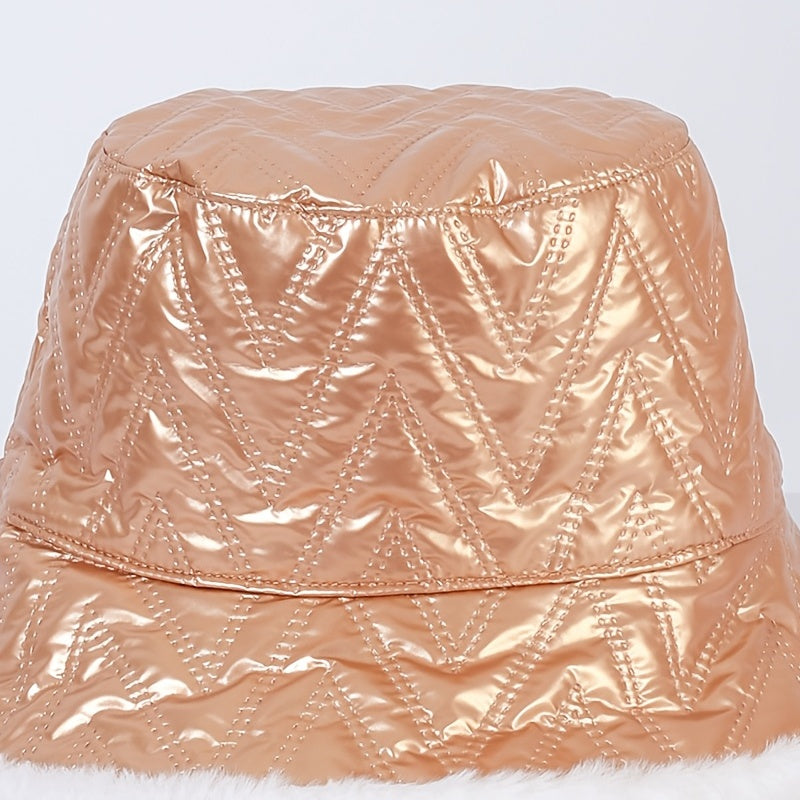 Reversible Thermal Bucket Hat Plush Winter Keep Warm Basin