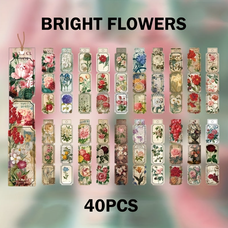 Vintage Renaissance Plant Flower Adhesive Stickers