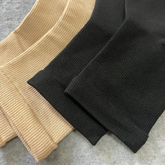 2 Pairs Open Toe Compression Socks Breathable Knee-Length Gym Fitness Stockings