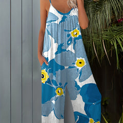 Boho Floral Wide Leg Jumpsuit for Women