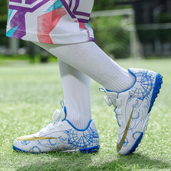 Boy's Turf Football Boots w/ Rotating Buckle Outdoor Anti skid TF Soccer Cleats