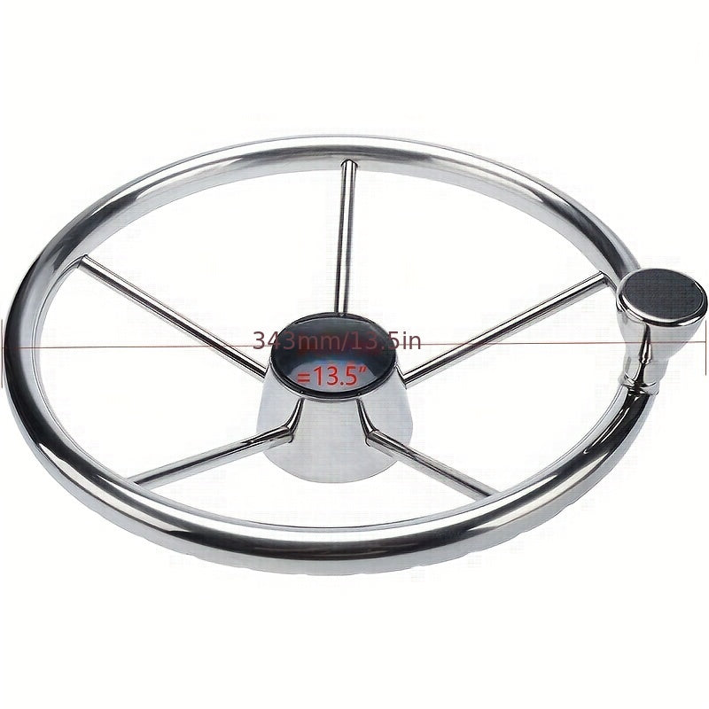 Stainless Steel 5 Spoke Steering Wheel with Knob - Boat Marine Accessories