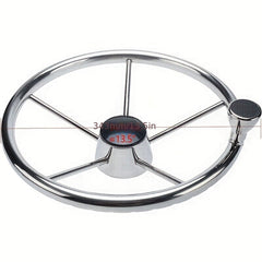 Stainless Steel 5 Spoke Steering Wheel with Knob - Boat Marine Accessories