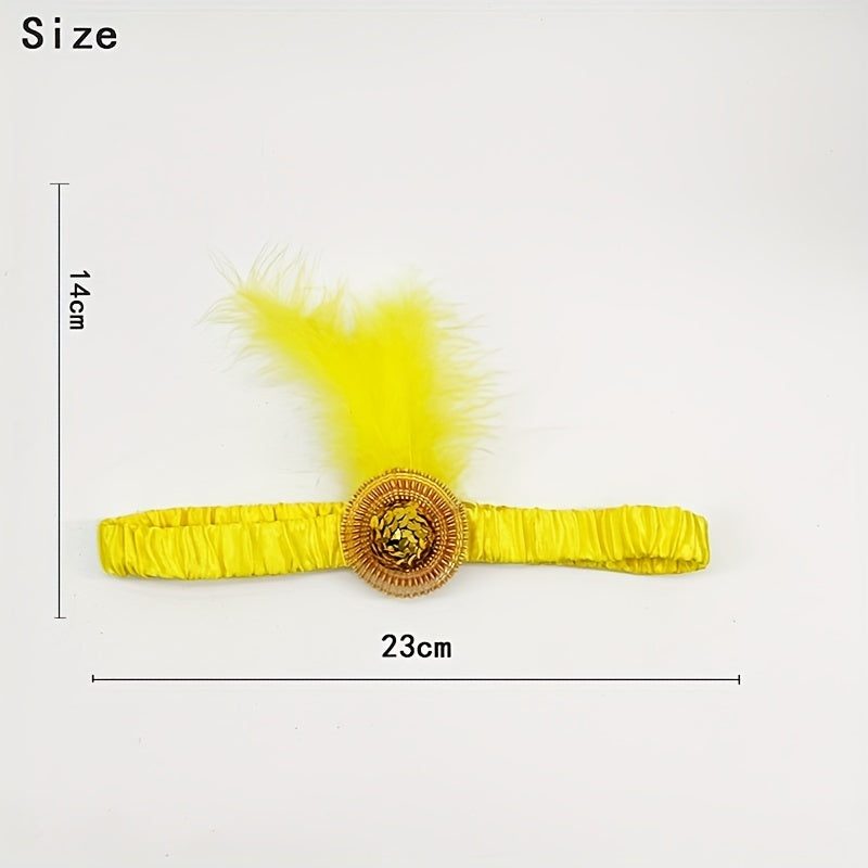 Yellow Feather Headband for Holiday Party