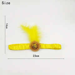 Yellow Feather Headband for Holiday Party