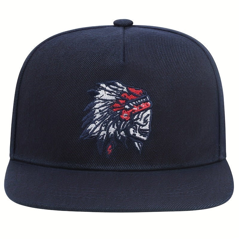 Unisex Sunshade Adjustable Baseball Cap with Indian Embroidery
