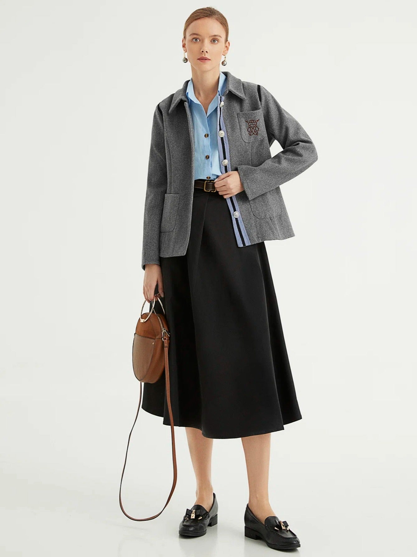 Casual Solid Button Coat Long Sleeve Pocket Lapel Comfy Outerwear
