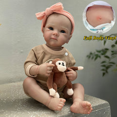 Vinyl Girl Bettie Full Body Soft Vinyl Bebe Reborn Doll with Lifelike Hair