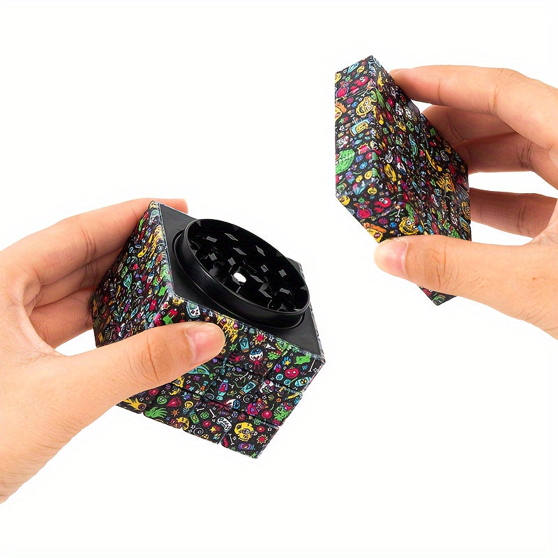 Creative Pattern Square Grinder Spice Crusher Herb Grinder Kitchen Supplies