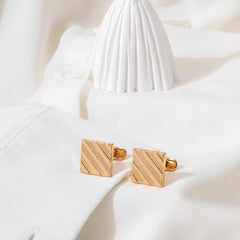 Square Striped Cufflinks for Men's French Shirt